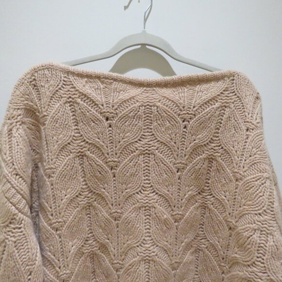 GARNET HILL 100% Recycled Cashmere Chunky Boatneck Sweater XL Oatmeal Soft Girl - Picture 10 of 13